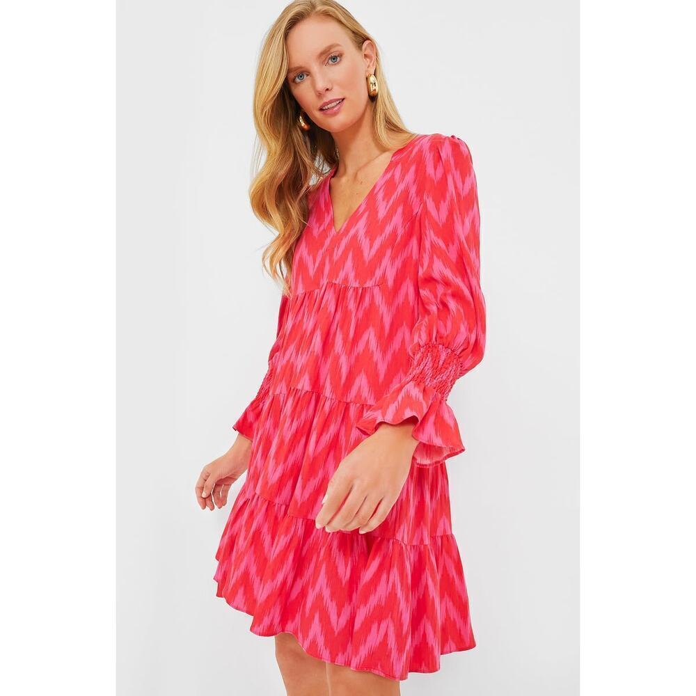 POMANDER PLACE Hot Pink Ikat Kenzo Dress Size L NWT Retail $98 Tuckernuck